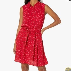 Amazon Essentials Sleeveless Red Shirt Dress
